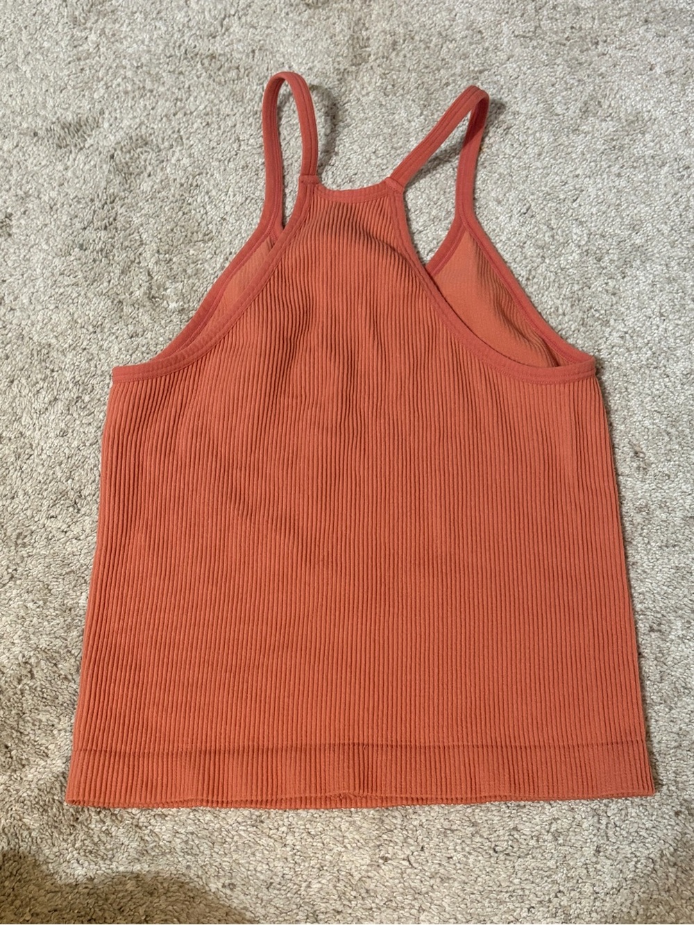 Ribbed Racerback Tank Top in Rust - Picture 2 of 4